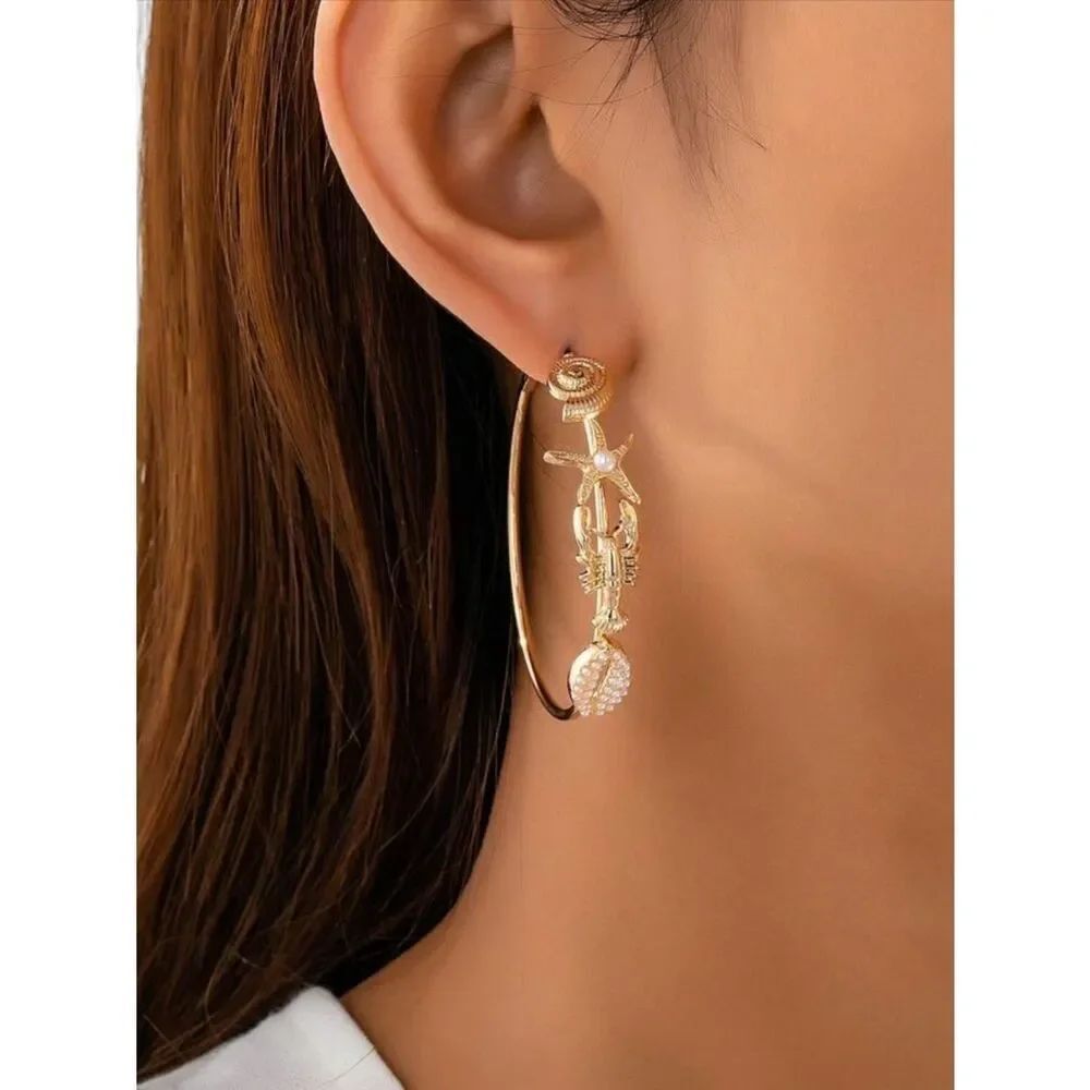 Starfish Hoop Earrings S1331